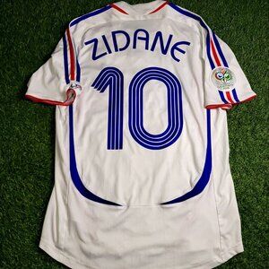 Zidane France 2006 WORLD CUP FINAL Away Soccer Jersey Shirt M SKU# 740125